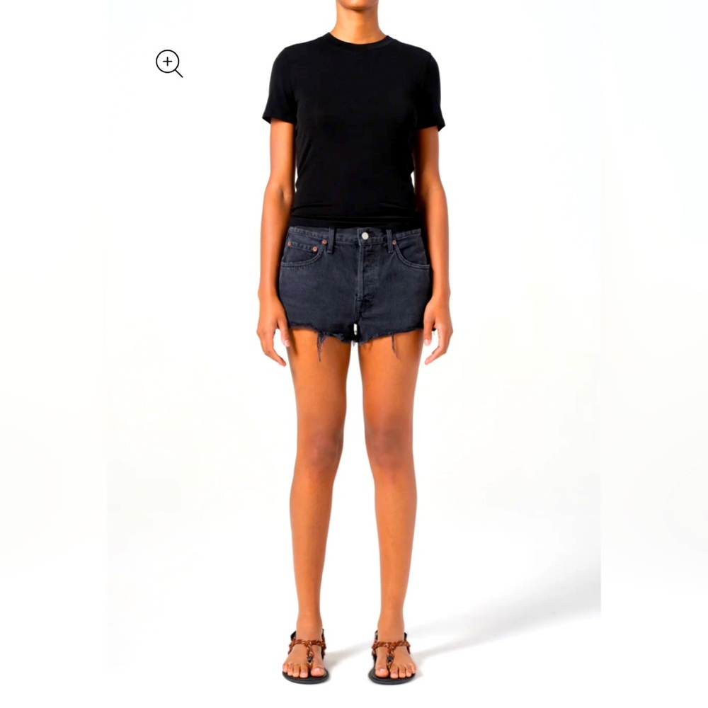 AGOLDE‎ Vintage Cut-Off Shorts – Parker High-Rise | Size 29 | Washed Black Denim